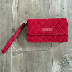 Vera Bradley Trifold Wallet Wristlet Fire Red Quilted RETIRED Classic